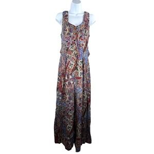 VTG All That Jazz 90s Boho Paisley wide leg jumpsuit 90s retro‎ artsy